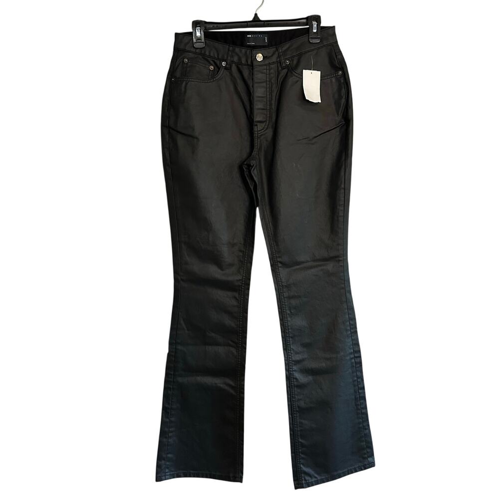 ASOS New Black Coated Boot Cut / Flare Button Fly Jeans Rise: 10.5  Size Tall 28
